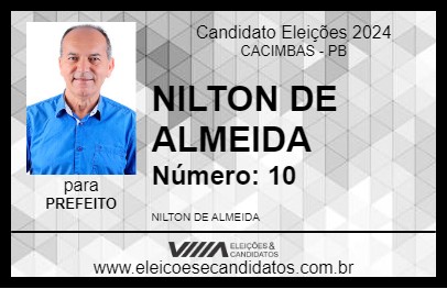 Candidato NILTON DE ALMEIDA 2024 - CACIMBAS - Eleições