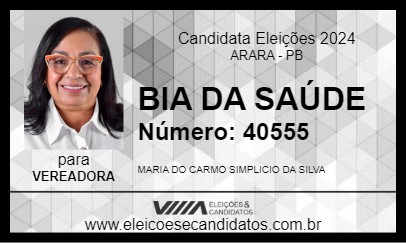 Candidato BIA DA SAÚDE 2024 - ARARA - Eleições