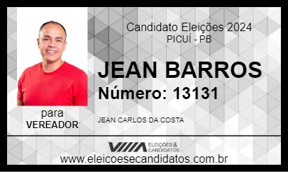 Candidato JEAN BARROS 2024 - PICUÍ - Eleições