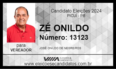 Candidato ZÉ ONILDO 2024 - PICUÍ - Eleições