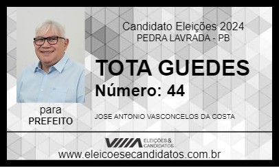 Candidato TOTA GUEDES 2024 - PEDRA LAVRADA - Eleições