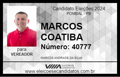 Candidato MARCOS COATIBA 2024 - POMBAL - Eleições