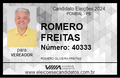 Candidato ROMERO FREITAS 2024 - POMBAL - Eleições