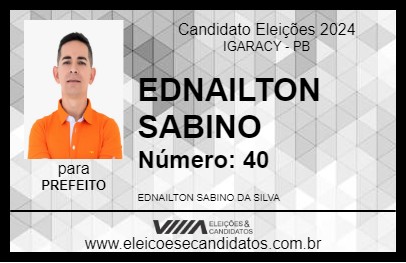 Candidato EDNAILTON SABINO 2024 - IGARACY - Eleições