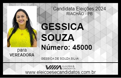 Candidato GESSICA SOUZA 2024 - RIACHÃO - Eleições