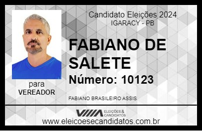 Candidato FABIANO DE SALETE 2024 - IGARACY - Eleições