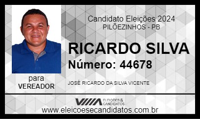 Candidato RICARDO SILVA 2024 - PILÕEZINHOS - Eleições