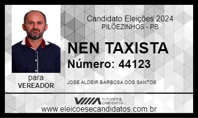 Candidato NEN TAXISTA 2024 - PILÕEZINHOS - Eleições