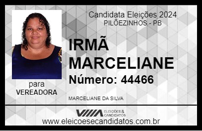 Candidato IRMÃ MARCELIANE 2024 - PILÕEZINHOS - Eleições