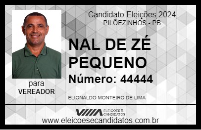 Candidato NAL DE ZÉ PEQUENO 2024 - PILÕEZINHOS - Eleições