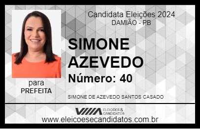 Candidato SIMONE AZEVEDO 2024 - DAMIÃO - Eleições