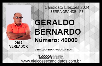 Candidato GERALDO BERNARDO 2024 - SERRA GRANDE - Eleições