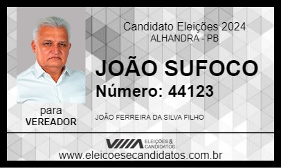 Candidato JOÃO SUFOCO 2024 - ALHANDRA - Eleições