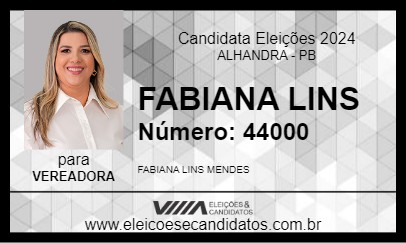 Candidato FABIANA LINS 2024 - ALHANDRA - Eleições