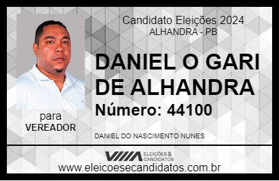 Candidato DANIEL O GARI DE ALHANDRA 2024 - ALHANDRA - Eleições