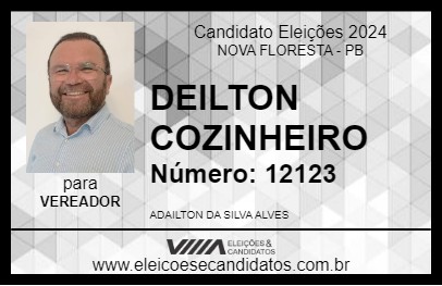 Candidato DEILTON COZINHEIRO 2024 - NOVA FLORESTA - Eleições