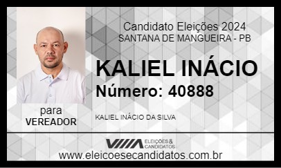 Candidato KALIEL INÁCIO 2024 - SANTANA DE MANGUEIRA - Eleições