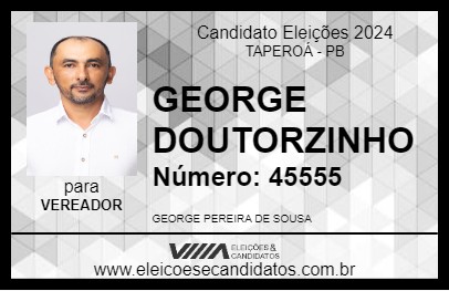 Candidato GEORGE DOUTORZINHO 2024 - TAPEROÁ - Eleições