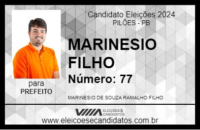 Candidato MARINESIO FILHO 2024 - PILÕES - Eleições