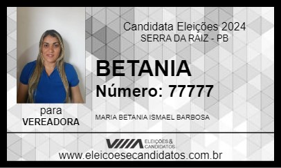 Candidato BETANIA 2024 - SERRA DA RAIZ - Eleições