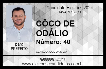 Candidato CÔCO DE ODÁLIO 2024 - TAVARES - Eleições