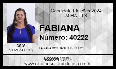 Candidato FABIANA 2024 - AREIAL - Eleições