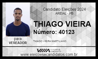 Candidato THIAGO VIEIRA 2024 - AREIAL - Eleições