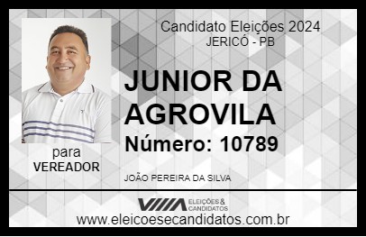 Candidato JUNIOR DA AGROVILA 2024 - JERICÓ - Eleições