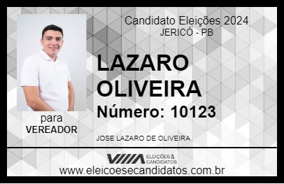 Candidato LAZARO OLIVEIRA 2024 - JERICÓ - Eleições