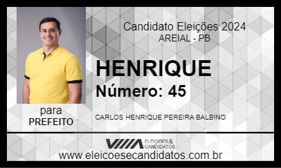 Candidato HENRIQUE 2024 - AREIAL - Eleições