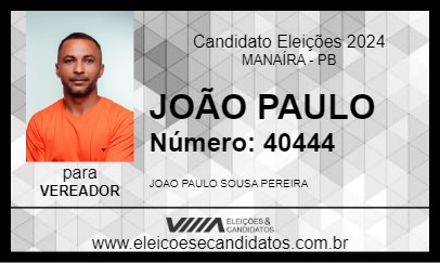 Candidato JOÃO PAULO 2024 - MANAÍRA - Eleições