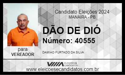 Candidato DÃO DE DIÓ 2024 - MANAÍRA - Eleições