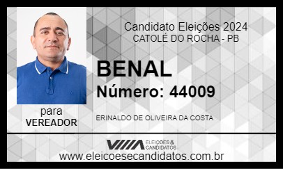 Candidato BENAL 2024 - CATOLÉ DO ROCHA - Eleições