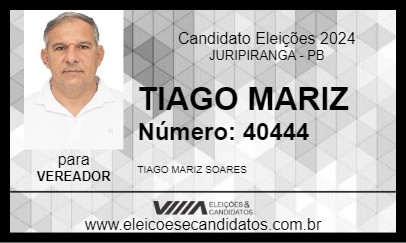 Candidato TIAGO MARIZ 2024 - JURIPIRANGA - Eleições