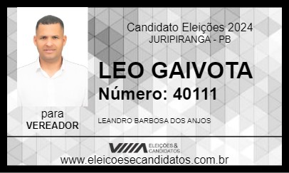 Candidato LEO GAIVOTA 2024 - JURIPIRANGA - Eleições