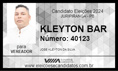 Candidato KLEYTON BAR 2024 - JURIPIRANGA - Eleições