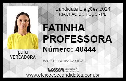 Candidato FATINHA PROFESSORA 2024 - RIACHÃO DO POÇO - Eleições