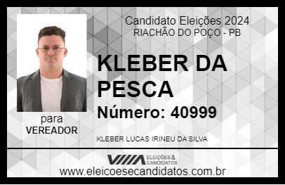 Candidato KLEBER DA PESCA 2024 - RIACHÃO DO POÇO - Eleições