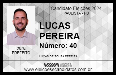 Candidato LUCAS PEREIRA 2024 - PAULISTA - Eleições