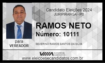 Candidato RAMOS NETO 2024 - JURIPIRANGA - Eleições