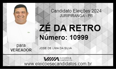 Candidato ZÉ DA RETRO 2024 - JURIPIRANGA - Eleições