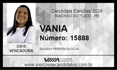 Candidato VANIA 2024 - RIACHÃO DO POÇO - Eleições