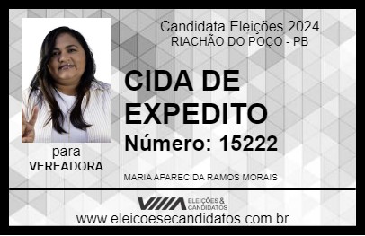 Candidato CIDA DE EXPEDITO 2024 - RIACHÃO DO POÇO - Eleições