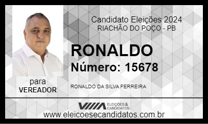 Candidato PROFESSOR RONALDO 2024 - RIACHÃO DO POÇO - Eleições