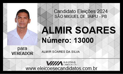 Candidato ALMIR SOARES 2024 - SÃO MIGUEL DE TAIPU - Eleições