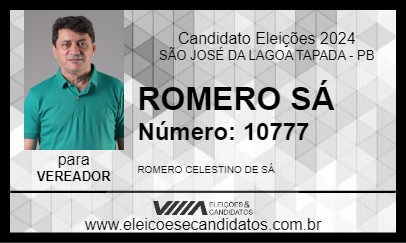 Candidato ROMERO SÁ 2024 - SÃO JOSÉ DA LAGOA TAPADA - Eleições