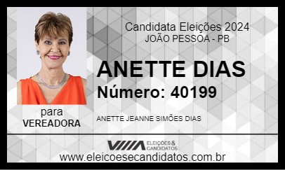 Candidato ANETTE DIAS 2024 - JOÃO PESSOA - Eleições