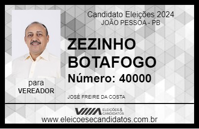 Candidato ZEZINHO BOTAFOGO 2024 - JOÃO PESSOA - Eleições