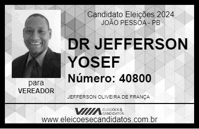 Candidato DR JEFFERSON YOSEF 2024 - JOÃO PESSOA - Eleições