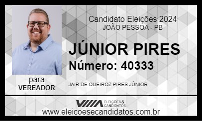 Candidato JÚNIOR PIRES 2024 - JOÃO PESSOA - Eleições